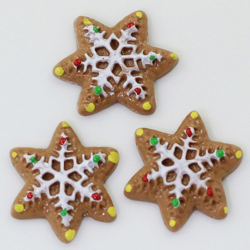 Hot Hot Selling Snowflake Cookies Shin Resin Beads Charms 100pcs / bag Phone Shell Spacer Kids DIY Craft Decor Items