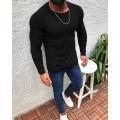 Slim-Fit Long Sleeve Round Neck Pullover Knitwear
