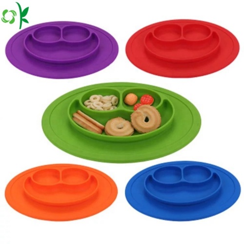 Grosir 100% Silicone Suction Plate dengan Smile