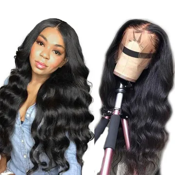 Cheap Raw Peruvian Virgin Human Hair Hd Full Lace Front Wig For Black Women Body Wave Glueless Swiss Lace Frontal Closure Wig