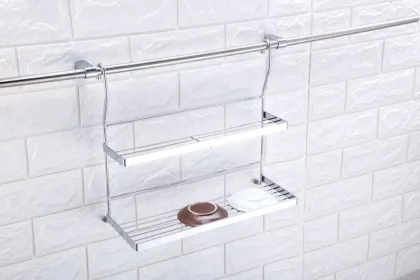 Multi-layer wall-mounted kitchen metal storage rack