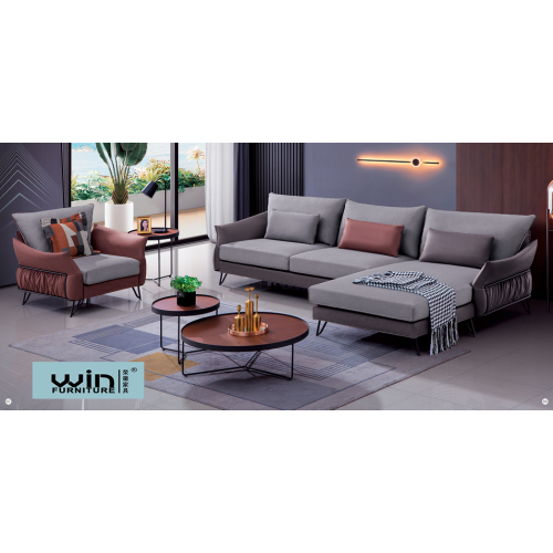 Sofás en forma de L Muebles de sofá de tela para sala de estar