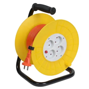 French Style Electric Extension Cable Reel Socket