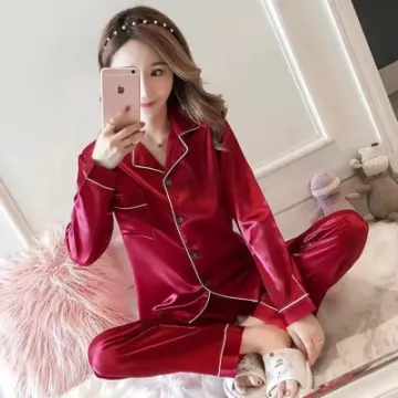 2024 Hot Sales: Plus Size Women's Silk Button Down Satin Pajama Set M-5XL