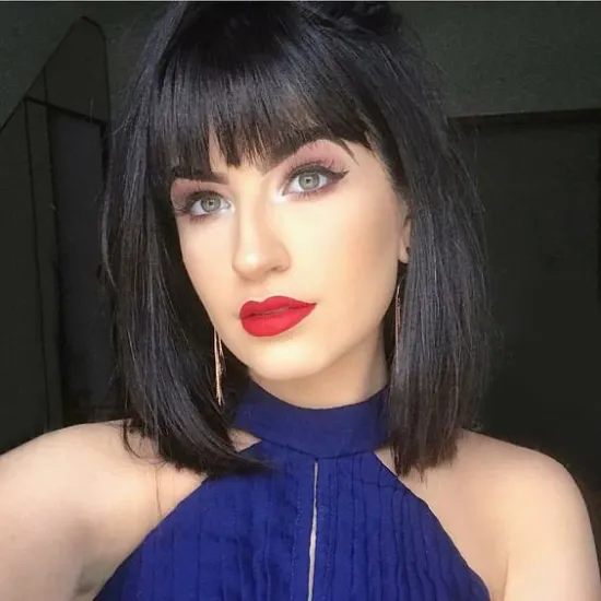 Vigorous For Black Women Glueless Cosplay Hot Selling With Bangs Heat Resistant Under $20 Short Bob Synthetic Hair Wigs