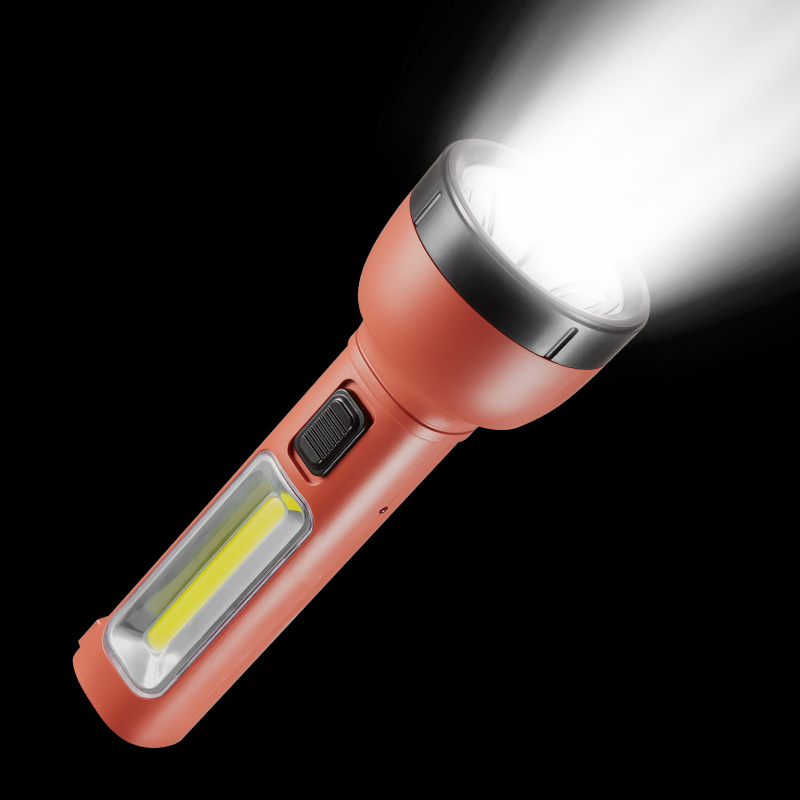 30W COB LED Rechargeable Flashlight ABS Aluminum with Side Light