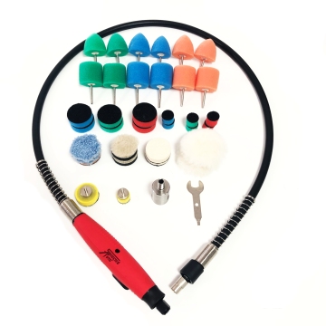 38PCS Auto Polisher Kit: Powerful Mini Polisher with Rotary Foam Pads and Accessories