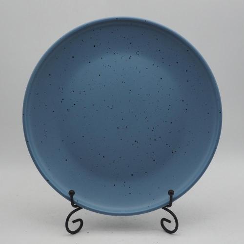 Europese steengoedgoedersets, moderne minimalistische stijl blauwe servies sets, steengoed servies sets kleur geglazuurd