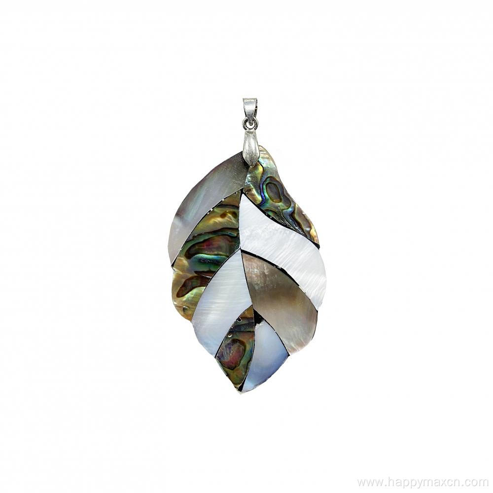 Craft leaves shell abalone pendants for jewelry making