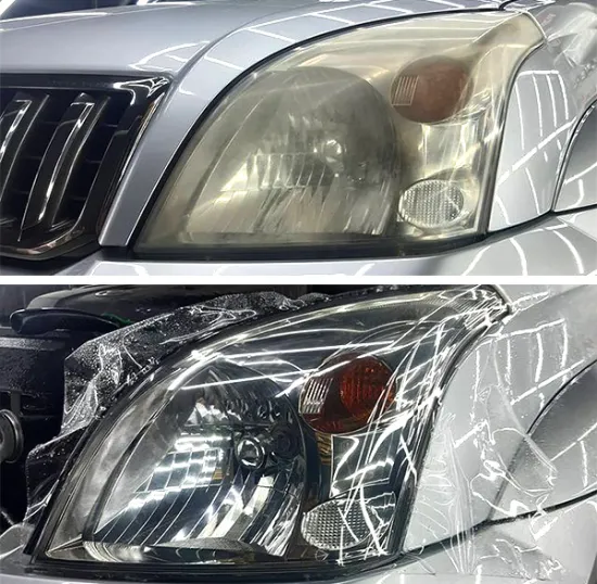 Headlight paint protection film