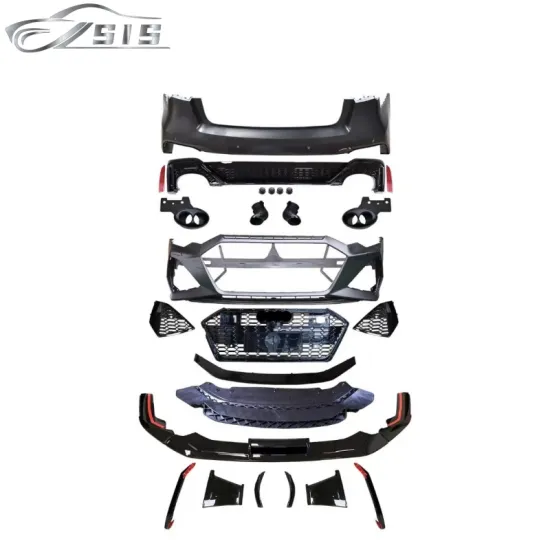 RS6 Style PP Plastic Front and Rear Bumper Body Kits for AD A6 (2019-2021)