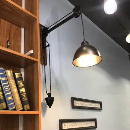 Industrial Nordic Bedroom Wall Scone Light - American Retro Foldable Arm Fixture