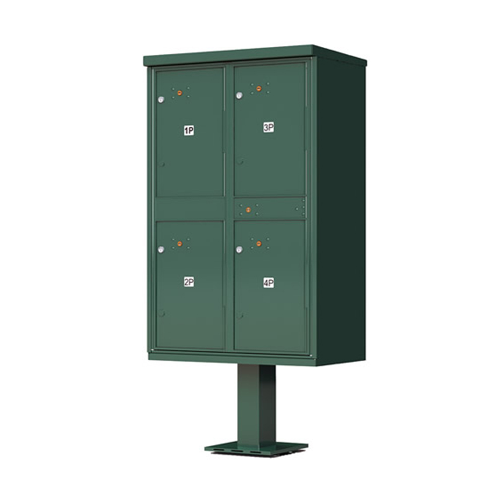 Custom Cold Roll Steel green Powder Coating 4 Door Smart Delivery Parcel Locker