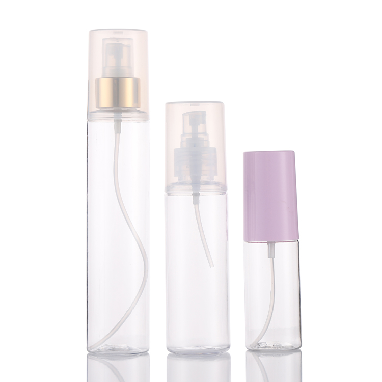 Colord personalizado 50ml 100ml 150ml Pet Round ombro Bottles Spray Tamanho do bolso RoseGold