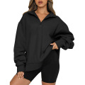 Frauen halbe Zip Sweatshirt Pullover Jacke