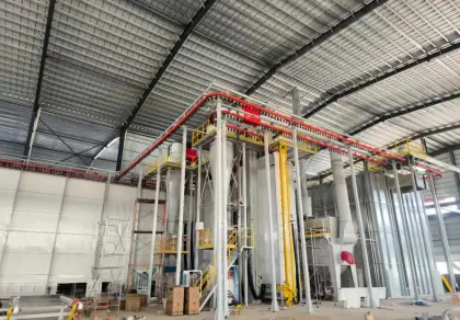 Electrostatic powder spraying lines