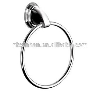 Contemporary stylishe bathroom wall fitting accessories chrome plating metal round towel ring