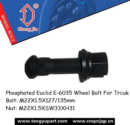Phosphated Euclid E-6035 Wheel Bolt For Trcuk