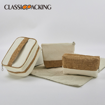 ถุงเครื่องสำอาง Cork Canvas ที่เป็นมิตรกับสิ่งแวดล้อม - BSCI, SEDEX, GRS, Fama Certified, ต่ำ MOQ ในสต็อก