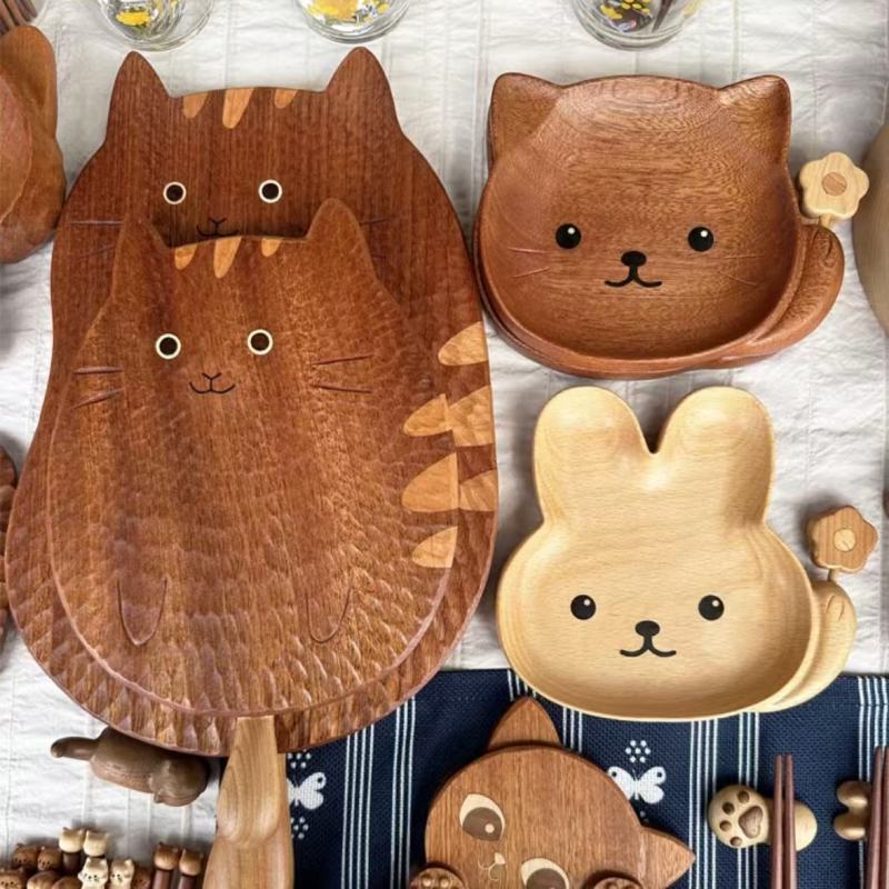 Adorable Wooden Tableware with Animal Designs