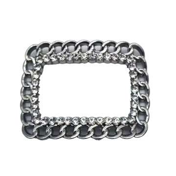 Boucle ardillon carrée en métal avec logo
