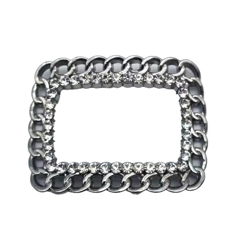 Boucle ardillon carrée en métal avec logo