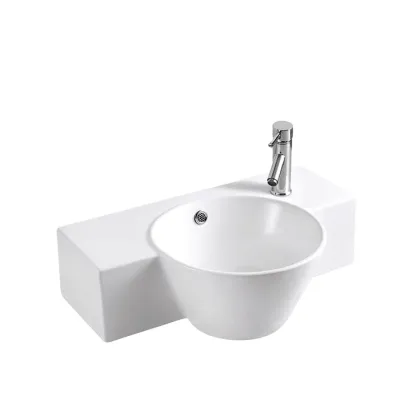 Glossy Glazed Ceramic Wall Hanging Bathroom Washbasin