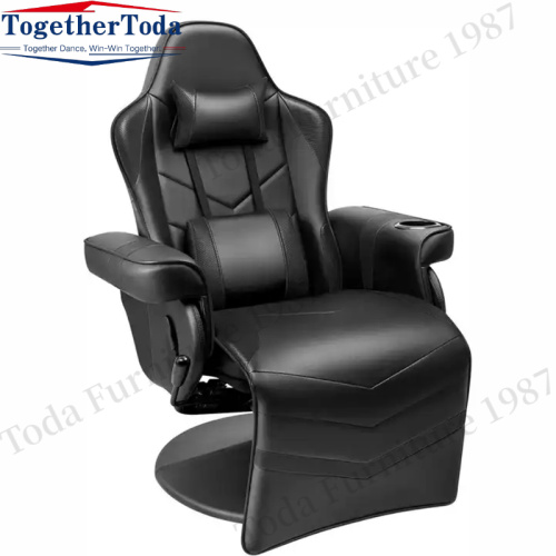Large leather lounge sofa chairs with footpads