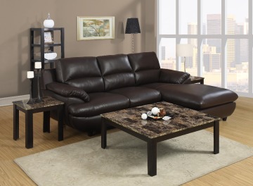 3PCS 1+2 Square Marble Top Coffee Table