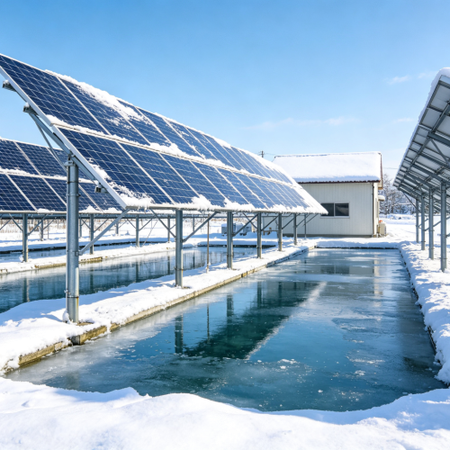 Refugio fotovoltaico para estanques de acuicultura