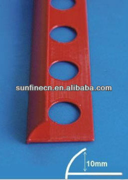 red aluminum corner tile trim