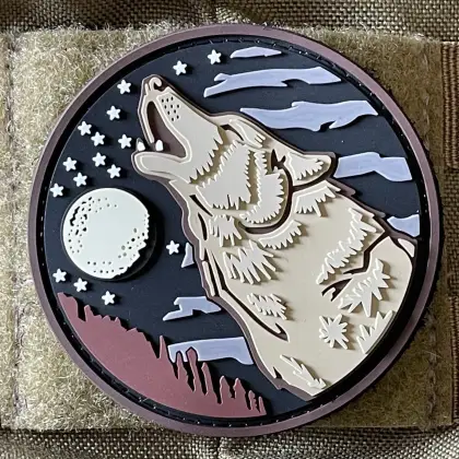 Howling Wolf 3D PVC Patches for Clothing
