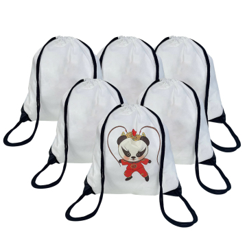 Subbank Non-Woven Drawstring Backpack Bag - White Blank Reusable Promotional Bag for Sublimation