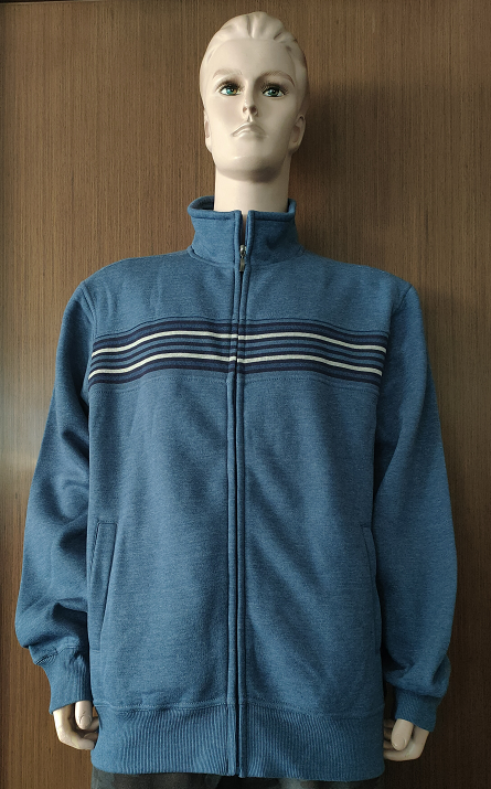 MENS KNIT ZIP THRU TOP W CHEST PANEL