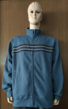 MEN KNIT ZIP THRU TOP W REST PANEL