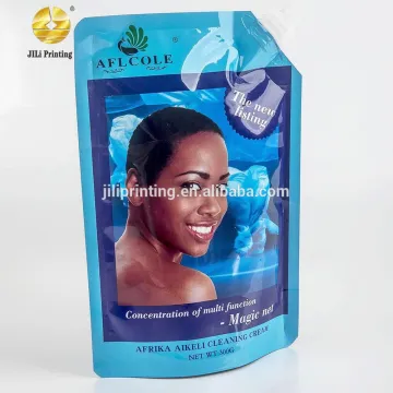 CUSTOMIZED Liquid plastic pouch packing/stand up pouch with spout