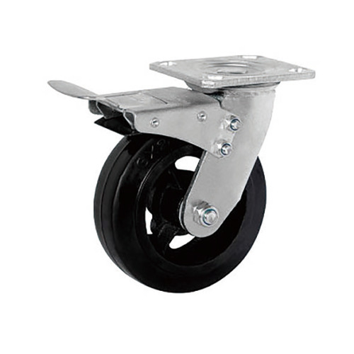 Heavy Duty Rubber with Iron Casters Total Brake