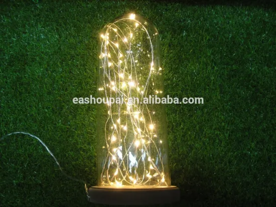 Christmas decoration 30cm glass cooper wire light filament lamp led light