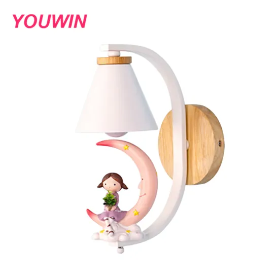 Nordic Simple Moon Wall Lamp for Kids - LED Light for Modern Bedrooms