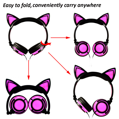 In Stock Cat Ear Headphones For Christmas Gift