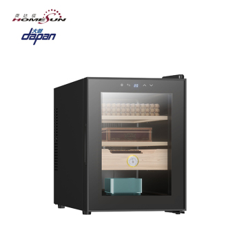 Adjustable Metal/Wooden Cigar Humidor with Fridge and Cigarette Storage Glasses