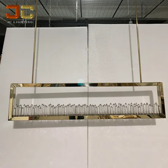 Chrome Finish Rocket Crystal Ice Mountain Shape Rectangular Chandelier for Meeting Room