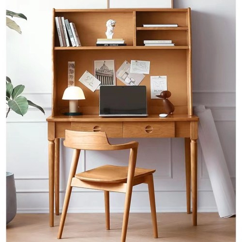 Bureau d'ordinateur en bois avec classeur à domicile