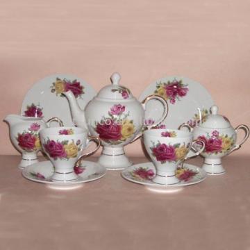 Porcelain Tea Sets with Elegant Decals