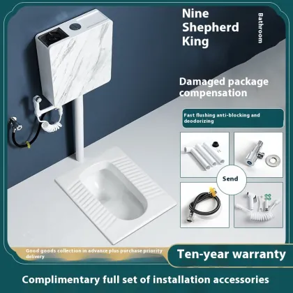 Ceramic Wall-Mounted Squat Toilet Suite with Pit-Type Flush Tank and Deodorant