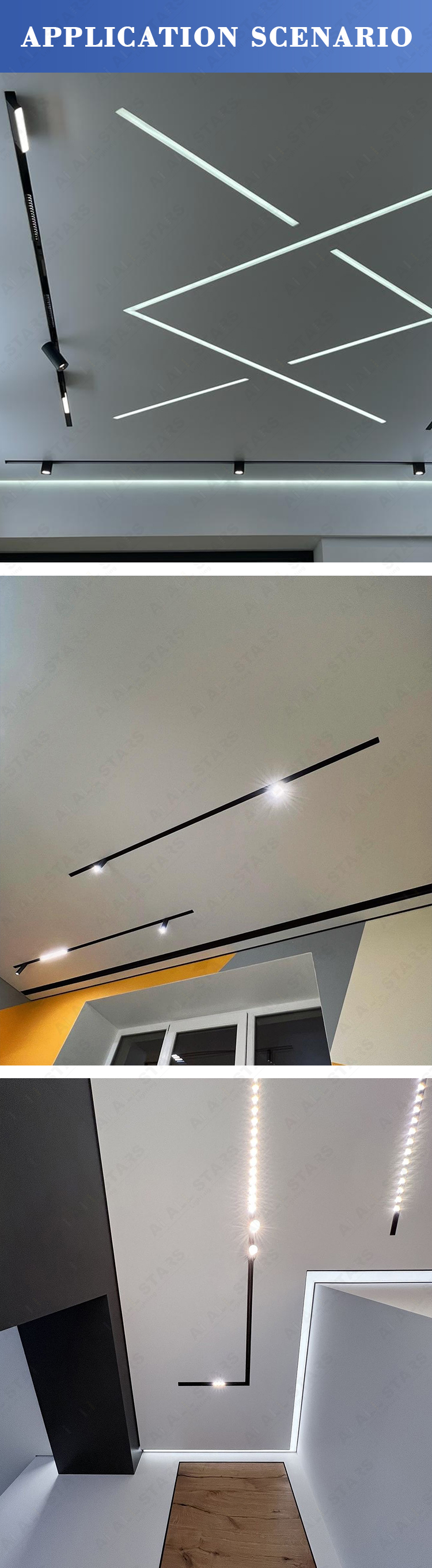 48v Led Magnetic Track Light Aluminum Profile For Stretch Ceilings ...