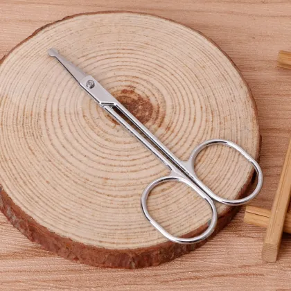 Makeup Stainless Steel Eyebrow Round Tips Scissors Facial Trimming Beauty