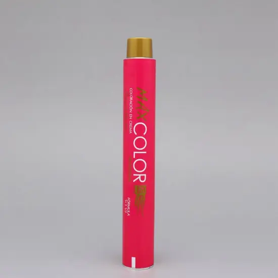 Cosmetic packaging hair dye tubes with plastic lid
