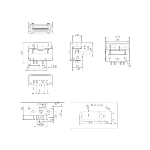 Female Waterproof With Two Legs and Boss