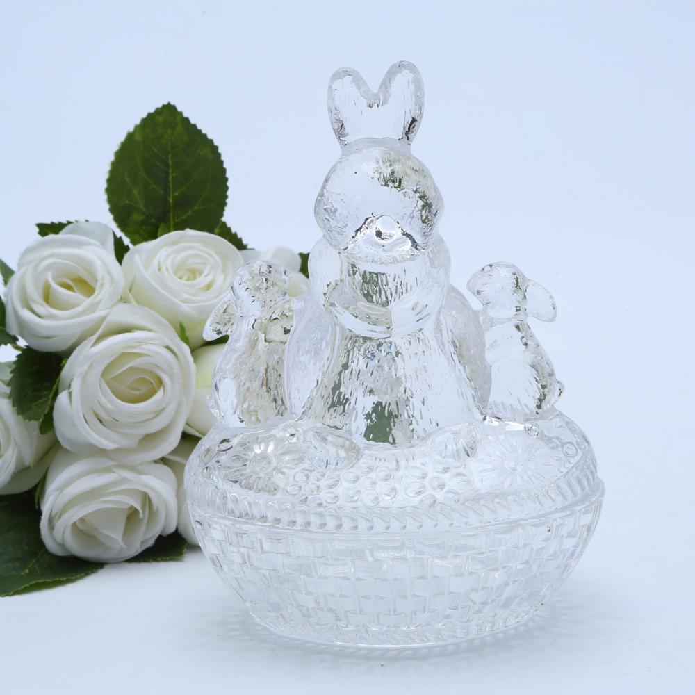 Br 1812 Wholesale Glass Bunny Candy Dish